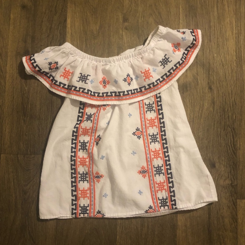 Embroidered off the shoulder top